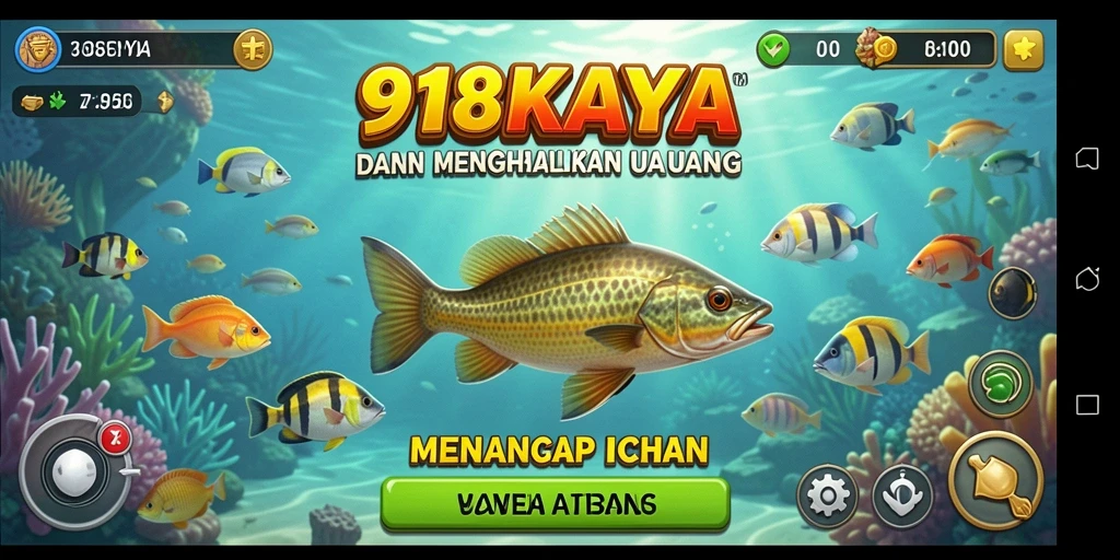 Gameplay seru 918KAYA saat menangkap ikan.