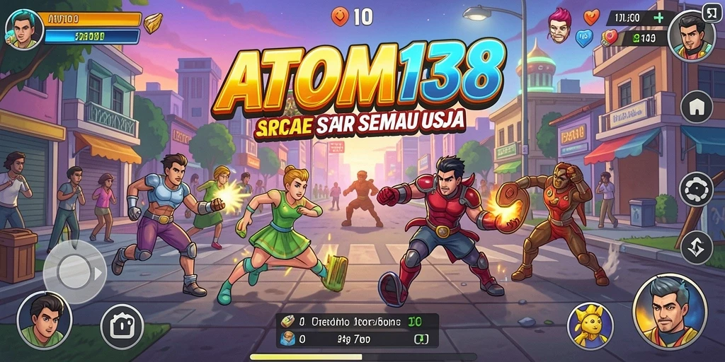 Screenshot ATOM138 menampilkan aksi seru dalam permainan Arcade.