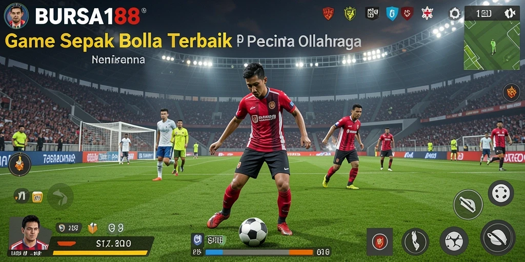 Screenshot BURSA188 menampilkan aksi pertandingan sepak bola yang seru.