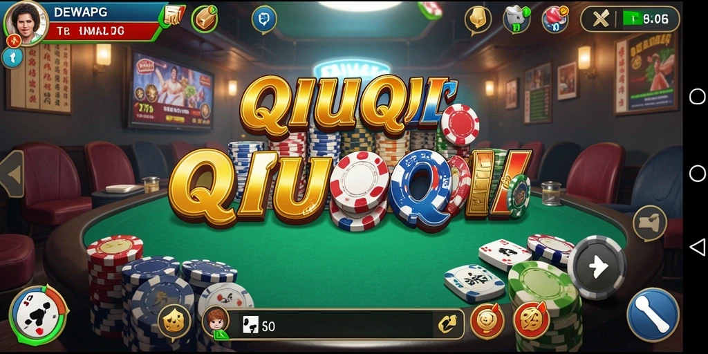 Tampilan menarik dari gameplay QiuQiu di DEWAPG.