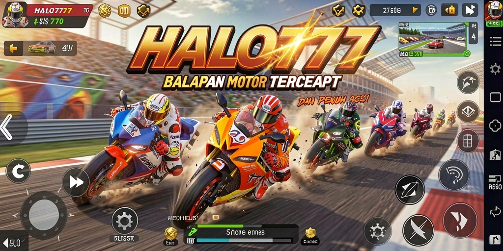 Gameplay balapan motor yang mengasyikkan di HALO777.