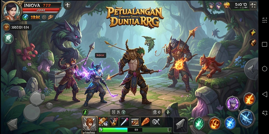 Tampilan gameplay epik dari petualangan RPG INOVA77.