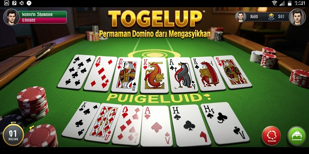 Tampilan gameplay seru TOGELUP dalam aksi permainan domino.