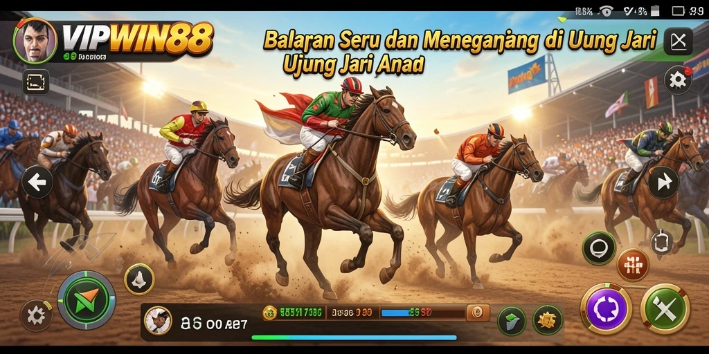 Screenshot gameplay VIPWIN88 dengan balapan menegangkan di trek kota.